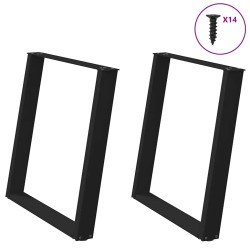 2 db fekete acél étkezőasztal lábak u-alakú 70x(72-73) cm