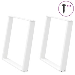 2 db fehér acél étkezőasztal lábak u-alakú 80x(72-73) cm