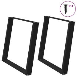 2 db fekete acél étkezőasztal lábak u-alakú 100x(72-73) cm