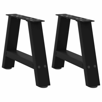 2 db a-alakú fekete dohányzóasztal láb 30 x (30-31) cm acél