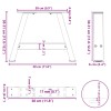 2 db a-alakú acél dohányzóasztal láb 30x(30-31) cm