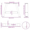 2 db a-alakú fehér dohányzóasztal láb 40 x (30-31) cm acél