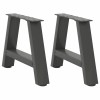 2 db antracitszürke a-alakú acél dohányzóasztal láb 40x(30-31) cm