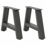 2 db antracitszürke a-alakú acél dohányzóasztal láb 40x(30-31) cm