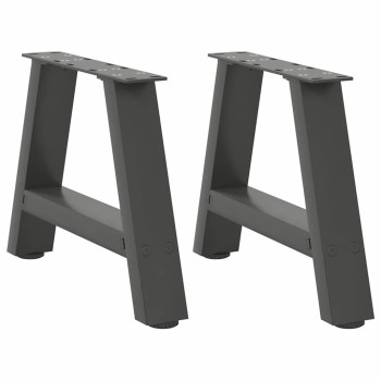 2 db antracitszürke a-alakú acél dohányzóasztal láb 50x(30-31) cm