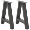 2 db antracitszürke a-alakú acél dohányzóasztal láb 38x(42-43) cm