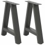 2 db antracitszürke a-alakú acél dohányzóasztal láb 38x(42-43) cm
