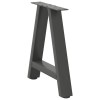 2 db antracitszürke a-alakú acél dohányzóasztal láb 38x(42-43) cm