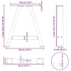 2 db a-alakú fehér dohányzóasztal láb 50 x (42-43) cm acél