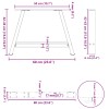 2 db a-alakú dohányzóasztal láb fehér 60 x (42-43) cm acél dohányzóasztal láb