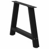 2 db a-alakú fekete dohányzóasztal láb 70 x (42-43) cm acél