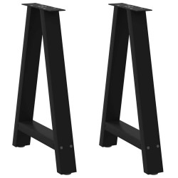 2 db fekete acél dohányzóasztal lábak a-alakú 50x(72-73) cm