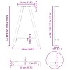 2 db a-alakú étkezőasztal láb 50x(72-73) cm acél