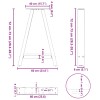 2 db a-alakú étkezőasztal láb fehér 60 x (72-73) cm acél étkezőasztal