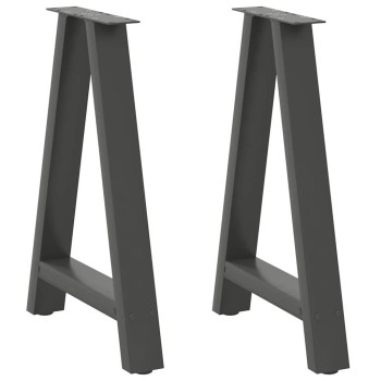 2 db antracitszürke a-alakú étkezőasztal láb 60x(72-73) cm acél étkezőasztal láb