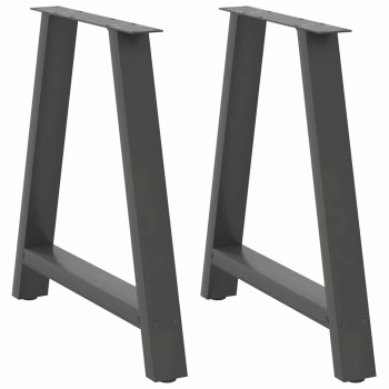 2 db antracitszürke a-alakú étkezőasztal láb 70x(72-73) cm acél étkezőasztal láb