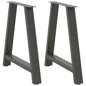 2 db antracitszürke a-alakú acél étkezőasztal láb 80x(72-73) cm