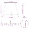 2 db a-alakú étkezőasztal láb 90 x (72-73) cm acél