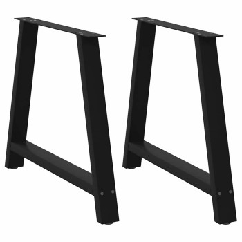 2 db a-alakú étkezőasztal láb fekete 100 x (72-73) cm acél étkezőasztal láb