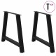 2 db acél fekete dohányzóasztal lábak a-alakú 100x(72-73) cm