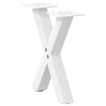 2 db fehér, x alakú acél dohányzóasztal láb 30 x (30-31) cm