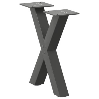 2 db antracitszürke x-alakú acél dohányzóasztal láb 37x(30-31) cm