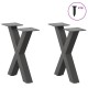 2 db antracit acél dohányzóasztal lábak x-alakú 40x(30-31) cm