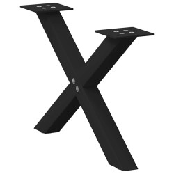2 db fekete acél dohányzóasztal lábak x-alakú 50x(30-31) cm