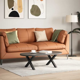 2 db fekete, x alakú acél dohányzóasztal láb 50 x (30-31) cm