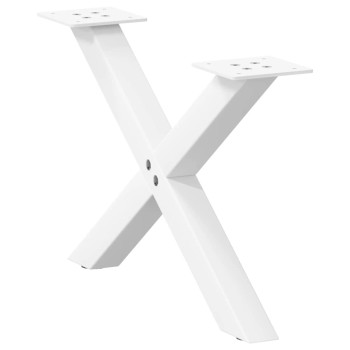 2 db fehér, x alakú acél dohányzóasztal láb 50 x (30-31) cm