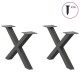 2 db antracit acél dohányzóasztal lábak x-alakú 60x(30-31) cm