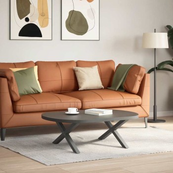 2 db antracitszürke x-alakú acél dohányzóasztal láb 70x(30-31) cm