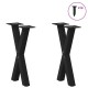 2 db acél fekete dohányzóasztal lábak x-alakú 28x(42-43) cm