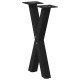 2 db acél fekete dohányzóasztal lábak x-alakú 28x(42-43) cm