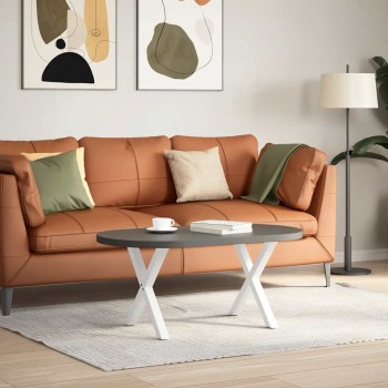 2 db fehér, x alakú acél dohányzóasztal láb 50 x (42-43) cm