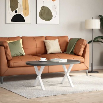 2 db fehér, x alakú acél dohányzóasztal láb 60 x (42-43) cm