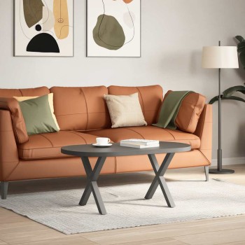 2 db antracitszürke x-alakú acél dohányzóasztal láb 60 x (42-43) cm