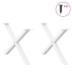 2 db fehér acél dohányzóasztal lábak x-alakú 70x(42-43) cm