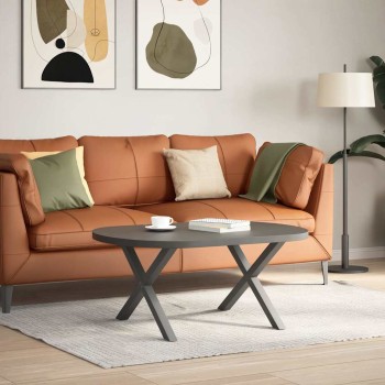 2 db antracitszürke x-alakú acél dohányzóasztal láb 70 x (42-43) cm