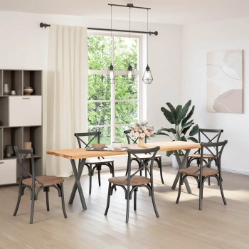2 db antracitszürke x-alakú acél étkezőasztalláb 50x(72-73) cm