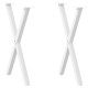 2 db fehér acél étkezőasztal lábak x-alakú 60x(72-73) cm