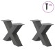 2 db antracit acél dohányzóasztal lábak x-alakú 60x(30-31) cm