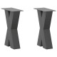 2 db antracit acél dohányzóasztal lábak x-alakú 28x(42-43) cm