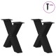 2 db acél fekete dohányzóasztal lábak x-alakú 50x(42-43) cm