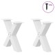 2 db fehér acél dohányzóasztal lábak x-alakú 50x(42-43) cm