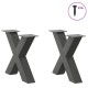2 db antracit acél dohányzóasztal lábak x-alakú 50x(42-43) cm