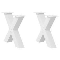 2 db fehér acél dohányzóasztal lábak x-alakú 60x(42-43) cm