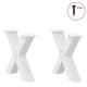 2 db fehér acél dohányzóasztal lábak x-alakú 60x(42-43) cm