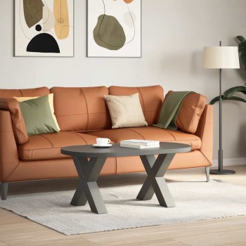 2 db antracitszürke x-alakú acél dohányzóasztal láb 60 x (42-43) cm