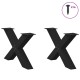 2 db acél fekete dohányzóasztal lábak x-alakú 70x(42-43) cm
